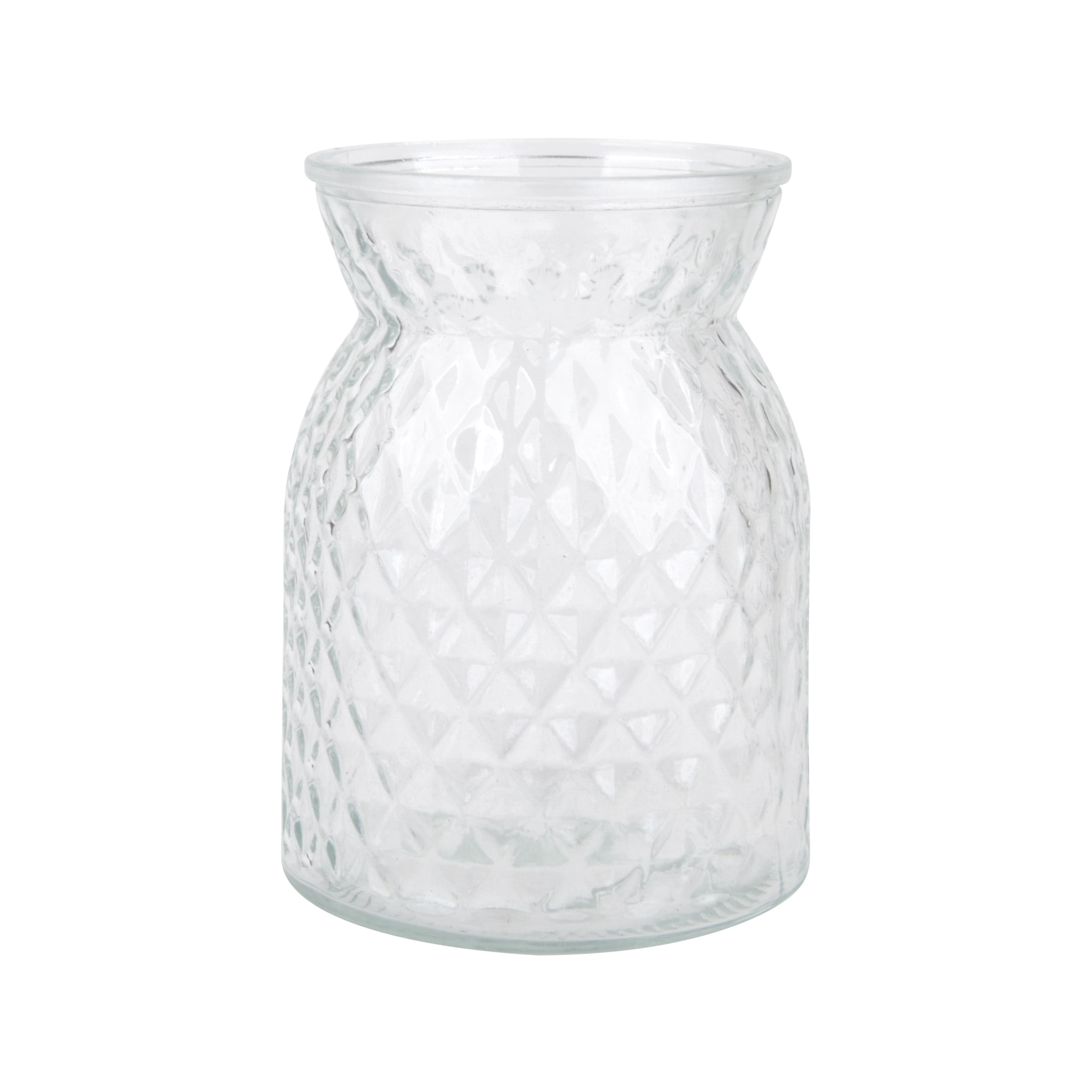 6.25" Clear Textured Glass Vase for Bouquets