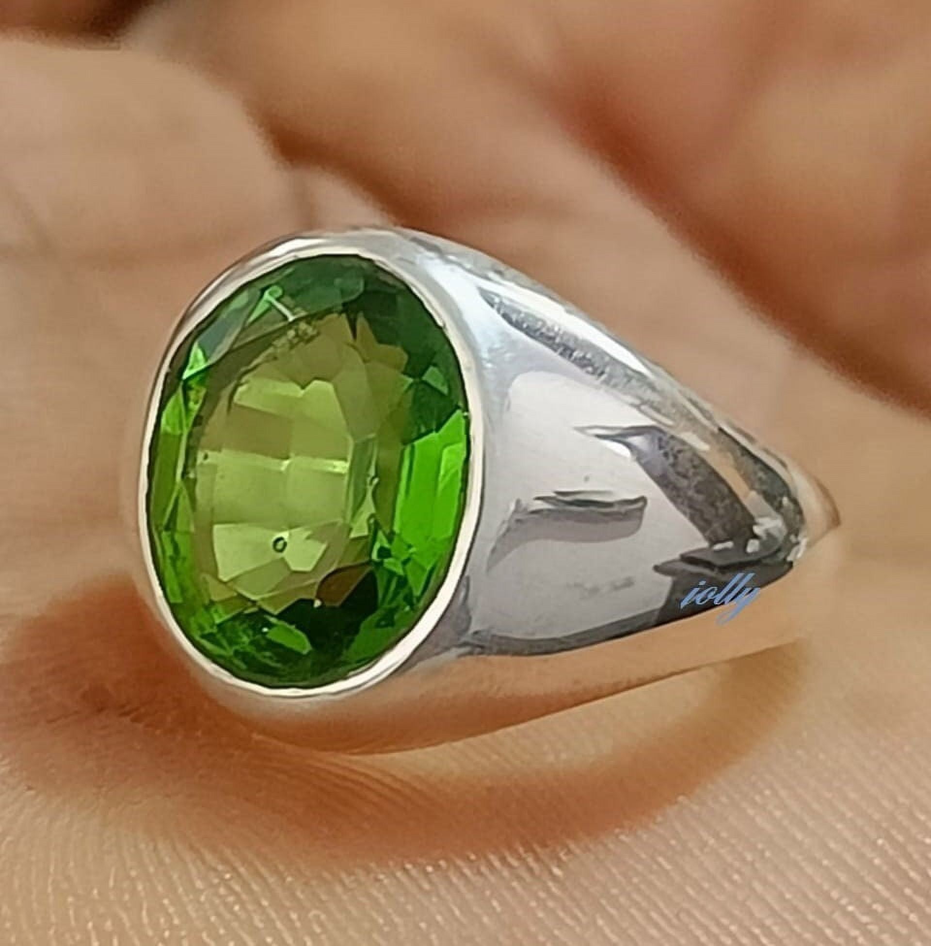 Peridot Cluster Ring in hotsell Sterling Silver -- Natural and Untreated