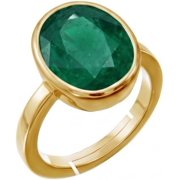 6.25 Ct Natural Emeraldt Gemstone Panchdhatu Gold Plated Adjustable Ring for Women and Men