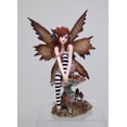 thumbnail image 1 of 6.25 Inch Naughty Brown Fairy Sitting on Mushroom Statue Figurine, 1 of 1