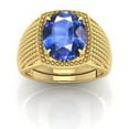 thumbnail image 1 of 6.25 Ratti 5.00 Carat Certified Aaa++ Quality Natural Blue Sapphire Neelam Gemstone Ring Gold Plated For Men And Women'S-B0CVS9, 1 of 7
