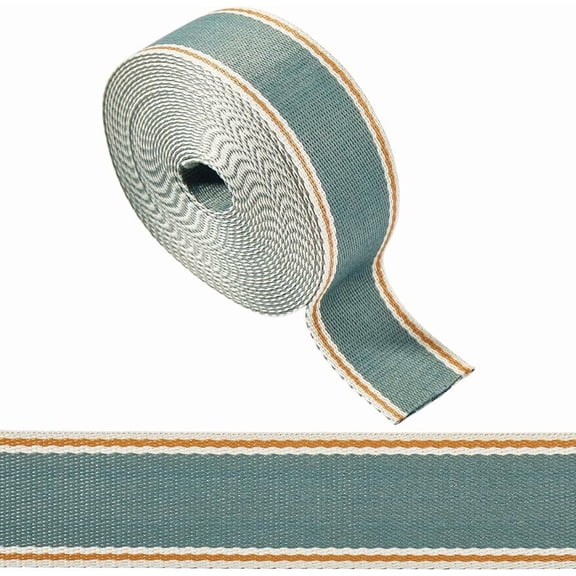 6.25 Yards 1.5 Inch Blue Satin Ribbons Striped Twill Patterned Nylon Two Tone Cotton Webbing Classic Ribbons Bulk for DIY