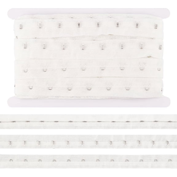6.25 Yards Single Hook and Eye Trim 1 inch White Cotton Bra Extender for Corset Bra Sewing Quilting Renaissance Dance Corset Bridal Apparel Home Decoration