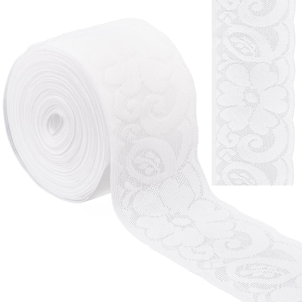Strachy Loop Ribbon 6.25M Nylon Elastic Lace Trim Stretchy Flower Lace Ribbon For Sewing ...