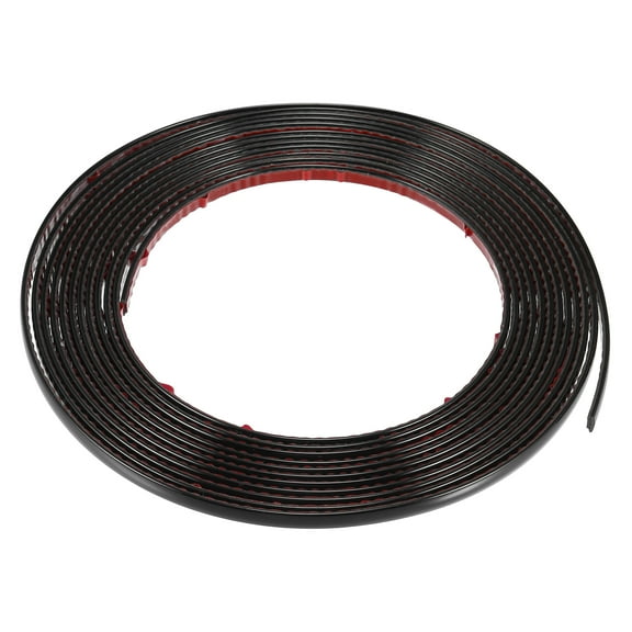 6/25in 6mm Wide 16.4ft 5m Length Black Car Door Edge Guards Body Trim Strip for Rearview Mirror Bumper Window