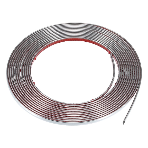6/25in 6mm Wide 16.4ft 5m Length Silver Tone Car Door Edge Guards Body Trim Strip for Rearview Mirror Bumper Window