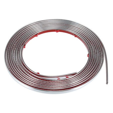 6/25in 6mm Wide 9.84ft 300cm Length Silver Tone Car Door Edge Guards Body Trim Strip for Rearview Mirror Bumper Window