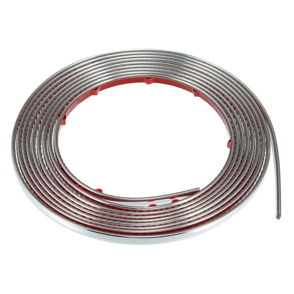 6/25in 6mm Wide 9.84ft 300cm Length Silver Tone Car Door Edge Guards Body Trim Strip for Rearview Mirror Bumper Window