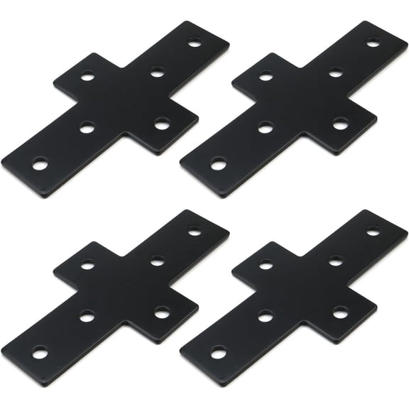 6.26 inch 3.35 inch 11.42 inch heavy-duty cross patch plate carbon steel connecting bracket, used for truss pavilion and frame as truss, tie rod, support, knee plate with holes, 4-pack