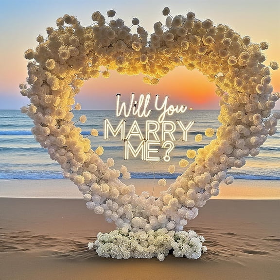 6.2FT Heart Arch Stand for Proposal Wedding Backdrop Stand Wedding Balloon Arch Stand Metal Heart Shaped Arch for Ceremony Valentine's Day Birthday Party Baby Shower Decorations (Golden)