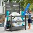 thumbnail image 1 of 6.2ft H x 4ft W x 2.5ft L Poolside Organizer and Deck Storage with Privacy Screen for Pool Toys and Pool Floats, Outdoor Storage Solution Replaces Your Deck Box or Patio Box, Zippity Oasis ZP19080, 1 of 6
