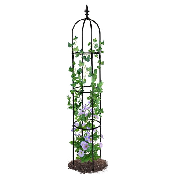 6.2ft Obelisk Trellis Rustproof Plastic Coated Metal Tower Stand