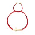 thumbnail image 1 of 6.3-11.8 Inch Cross Friendship Bracelet Adjustable Braided Rope - Strand Wristband for Women Men Boy Girls - Handmade Braided Cross Black Red String Protection Jewelry, 1 of 2