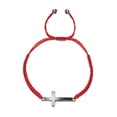 thumbnail image 1 of 6.3-11.8 Inch Cross Friendship Bracelet Adjustable Braided Rope - Strand Wristband for Women Men Boy Girls - Handmade Braided Cross Black Red String Protection Jewelry, 1 of 2