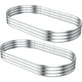 thumbnail image 1 of 6 * 3 * 1FT 2Pack Galvanized Raised Garden Bed, Premium Raised Garden Boxes Outdoor Planter, Oval Large Metal Raised Garden Beds for All Plants (2PACK, 6 * 3 * 1FT), 1 of 8