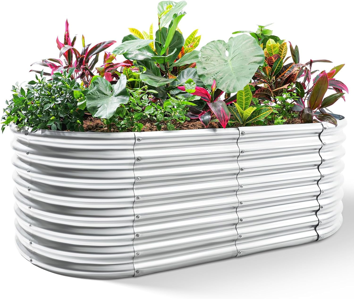 6×3×2ft Galvanized Raised Garden Bed Kit, Galvanized Planter Raised ...