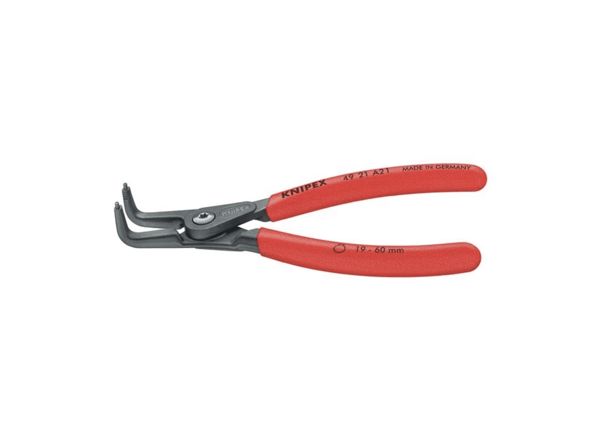 6-3/4" Precision External Circlip Pliers w/ Bent Tips, Plastic Grip