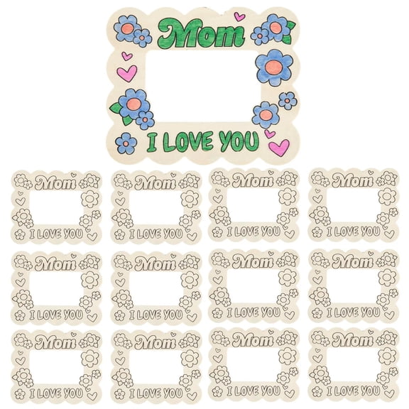 6 3/4" x 5 1/2" Color Your Own Mothers Day Magnet Picture Frame Craft Kit - 12 Pc.