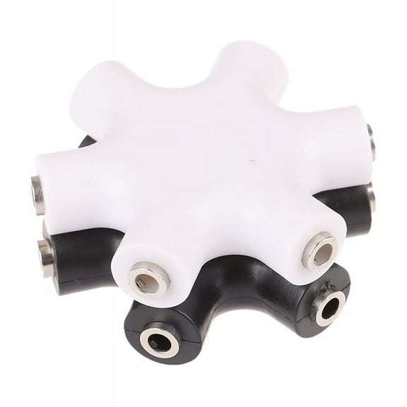 6*3.5mm Way Multi Port Hub Aux Headphone jack Splitter Audio Cable Converter