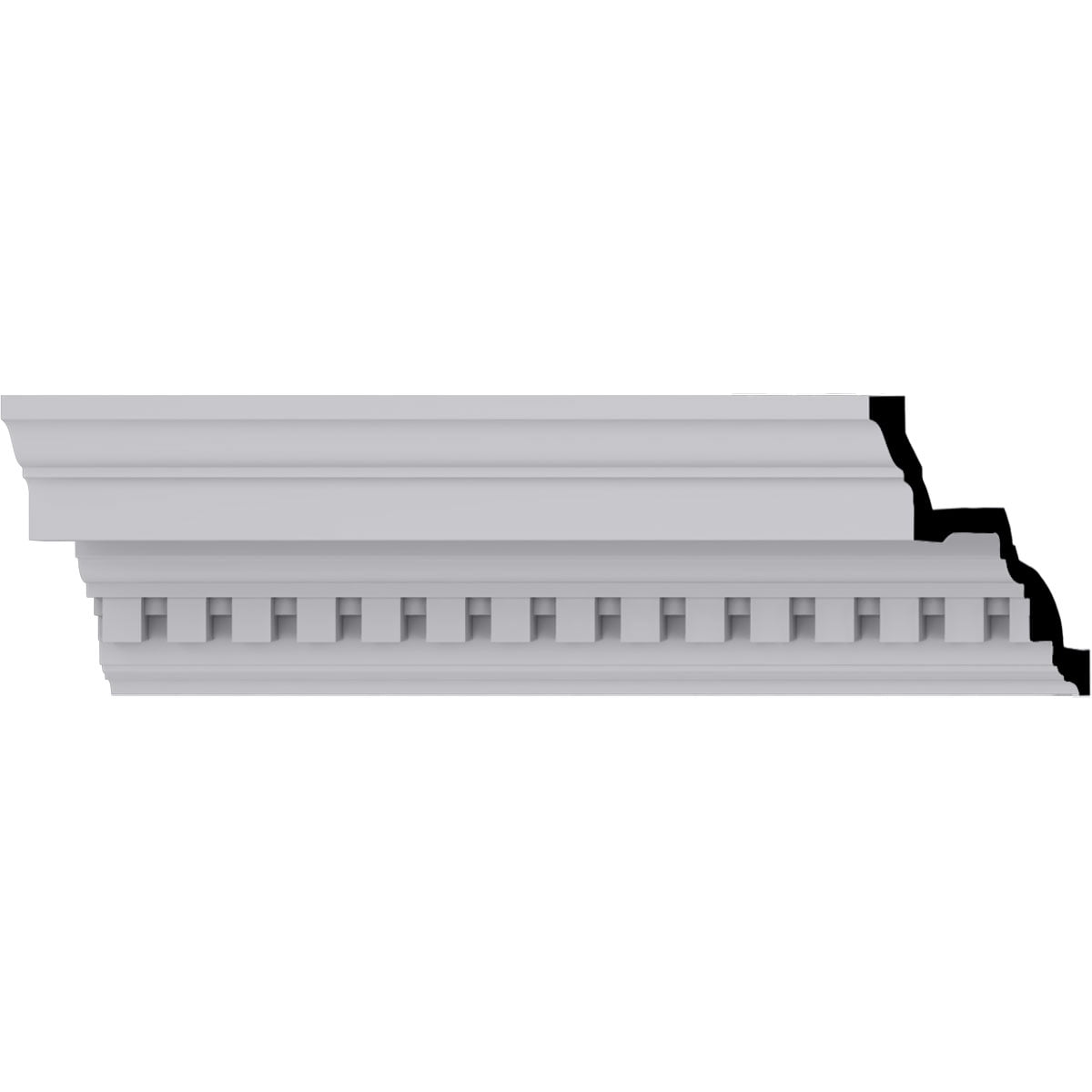 White Polyurethane Dentil Crown Moulding 94.5" Length