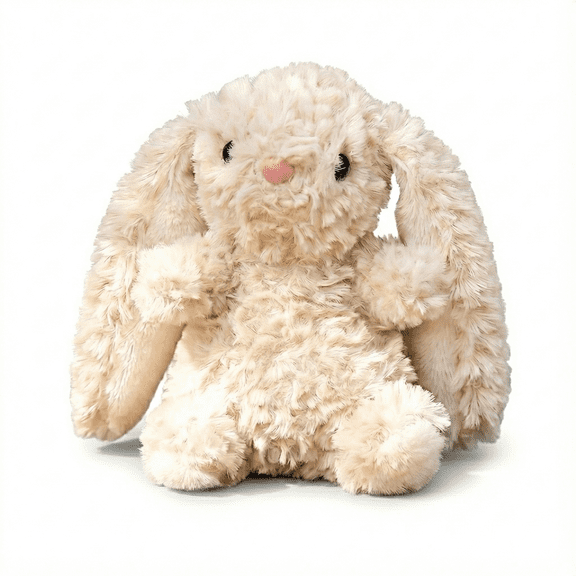 6.3" Cream White Mini Floppy Eared Easter Bunny Plush Toy - Small Rabbit Stuffed Animal - Soft Snowy Plushie for Easter Basket Stuffers - Baptism & Baby First Easter Gift