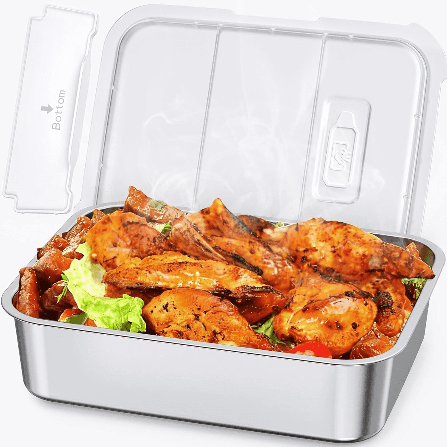 6.3-Cup Replacement Inner Container for Cordless Electric Lunch Box, Removable Stainless Steel Liner for Heated Lunch Box