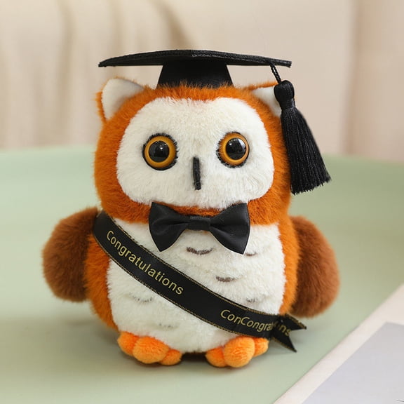 6.3" Cute Owl Plush Soft Stuffed Animal Pillow, Adorable Gift , Cozy Companion for Bedtime, Birthday Gifts, Holiday Gifts, Graduation Gift, Easter Gifts and Room Decor, Black