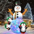 thumbnail image 1 of 6.3 FT Christmas Inflatable Snowman Outdoor Decoration with Build-in Multicolor LEDs, Snowman with 3 Penguins Blow Up Inflatables Christmas for Yard Garden Lawn Xmas Holiday Decor, 1 of 18