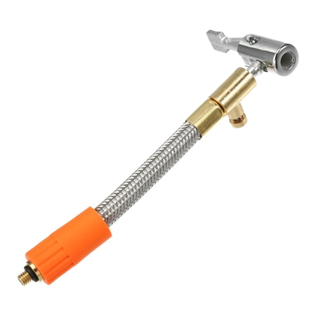 6.3" Flexible Tire Inflator Hose Adapter M6 Thread Size Air Chuck with Hose with Air Release Valve