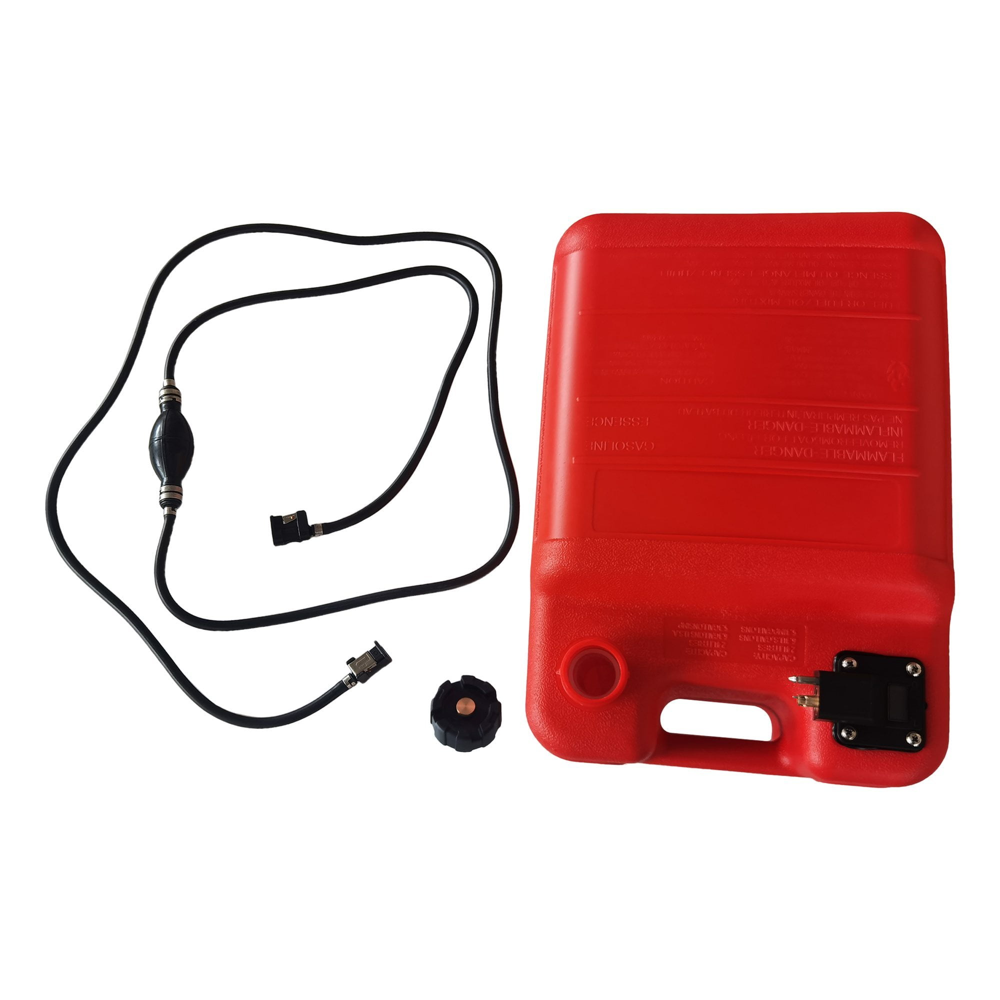 6.3 Gallon Portable Marine Gas Tank with Connector, Outboard Boat Motor Fuel Tank, Red, High