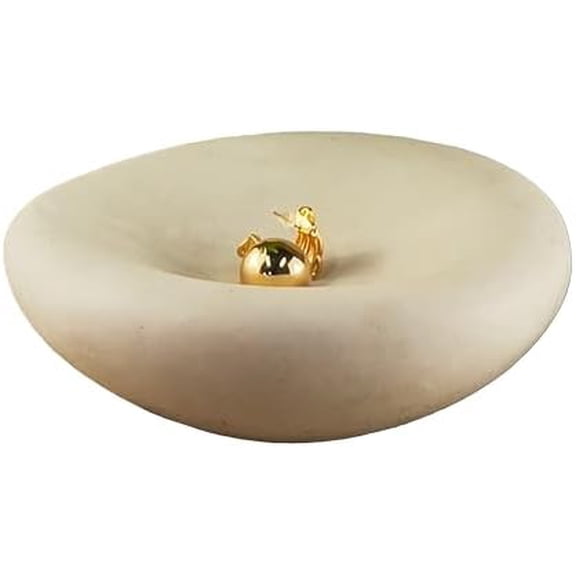 6.3 Inch Cloud Bowl, Decorative Concrete Bowl for Home Decor, Key Tray for Entryway Table, Concretes Jewelry Tray, Asymmetrical Concrete Organic Bowles (Beige)$$Home Decor, Kitchen, & Other