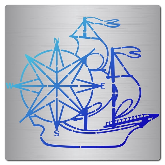 6.3 Inch Compass Rose Stencil Metal Nautical Stencils Stainless Steel Painting Ship Reusable Template Journal Tool