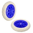 thumbnail image 1 of 6.3 Inch Dia Shopping Cart Wheels Replacement Heavy Rubber Foaming Trolley Wheel Repair for Grocery Carts Garbage Trash Can, Blue/White 2 Pcs, 1 of 7
