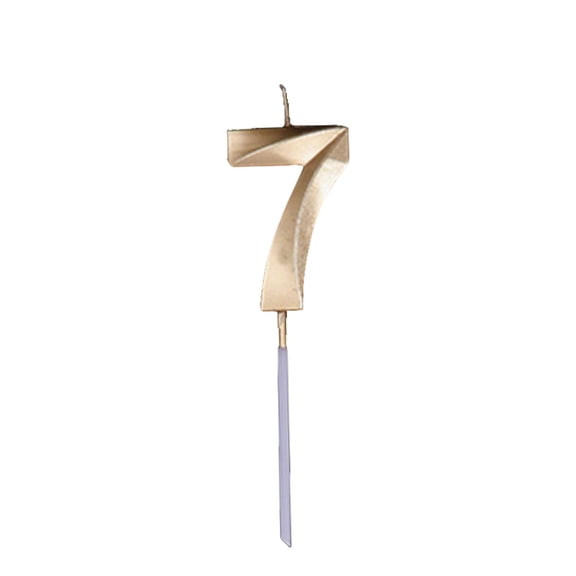 6.3 Inch Diamond Gold 7 Number Birthday Candles, Gold Number Candles, Cake Number Candles, Party Celebration(7)