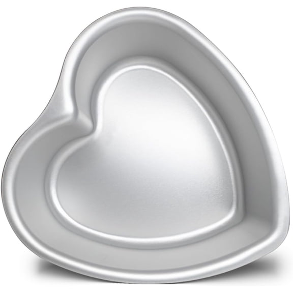 6 3 Inch Heart Shape Cake Pan, Baking Pan,Anodized Heart Cake Pans, Aluminum Pan, For Wedding Birthday and Other Occasions Cake.silver
