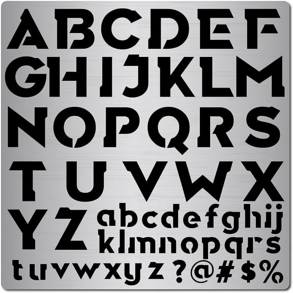 6.3 Inch Metal Letter Stencil Stainless Steel Lettering Alphabet Symbol Painting Template Number Stencils Journal Tool for Painting Wood Burning Pyrography and Engraving grey