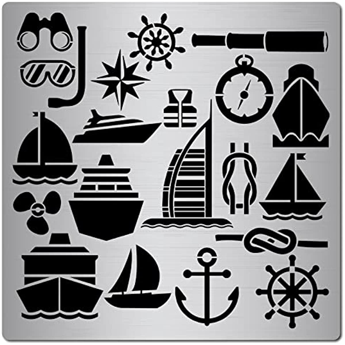 6.3x6.3Inch Wood Burning Metal Stencils Template for Wood carving, Drawings, Woodburning, Engraving and Scrapbooking Project