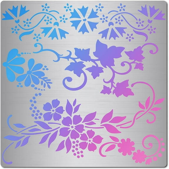 6.3 Inch Metal Stencil Flower Pattern Stencils Reusable Stainless Steel Decoration Stencils DIY
