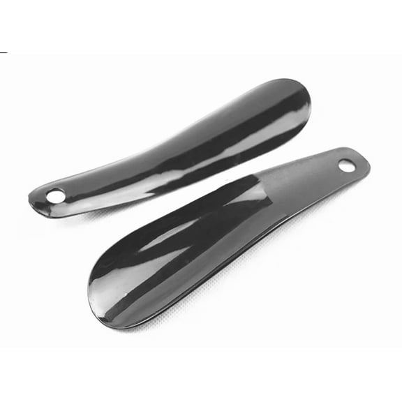 6.3 Inch Plastic Shoe Horn Spoon Shape, Sturdy Flexible Black Shoe Helper Slip On Tool for Men Women Daily Use
