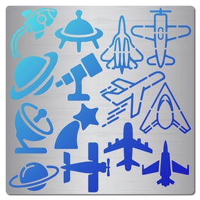6.3 Inch Spacecraft Metal Stencil Space Rocket Pattern Stainless Steel Cutting Stencil Template Journal Tool for Painting Wood Burning Pyrography and