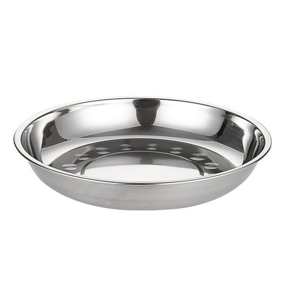 6.3 Inch Stainless Steel Round Dinner Plates, Food Grade Metal Plate Rust Proof Dishwasher Safe, 16cm Unbreakable Flat Plate for Camping Home Kitchen Restaurant, Reusable Lightweight Plate