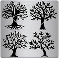 thumbnail image 1 of 6.3 Inch Tree of Life Metal Stencil Leaves Stencils Stainless Steel Leaf Painting Reusable Templates Journal Tool for Painting, 1 of 8