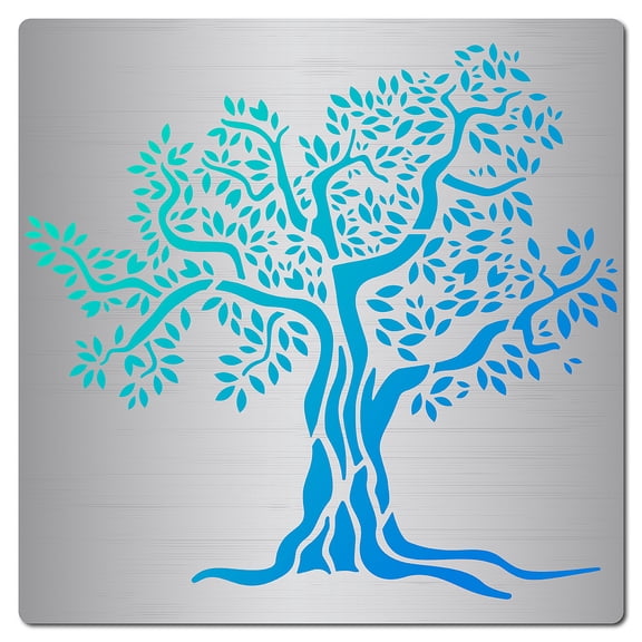6.3 Inch Tree of Life Stencil Natural Plants Stainless Steel Tree Metal Stencils Decoration Drawing Templates Journal Tool Painting Wood
