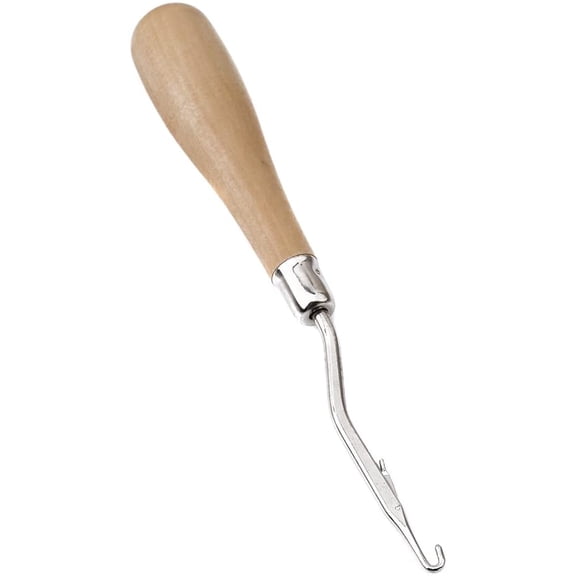 6.3 Inch Wooden Bent Latch Hook Tool, Knitting Tool for Rug Making and Art Crafts