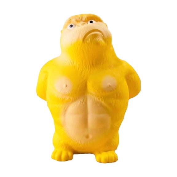 6.3 Inch Yellow Gorilla Slow Rebound Squeeze, Simulated Fur Texture Calming Comfort, Portable Stress Relief for Work Breaks, Commutes & Quiet Home Moments