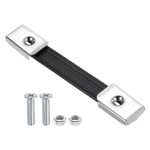 6.3 Inches Speaker Cabinet Strap Handles, Handle Pull Metal Caps Buckle Grasp Strap Hardware for Speaker Flight Case, Silver