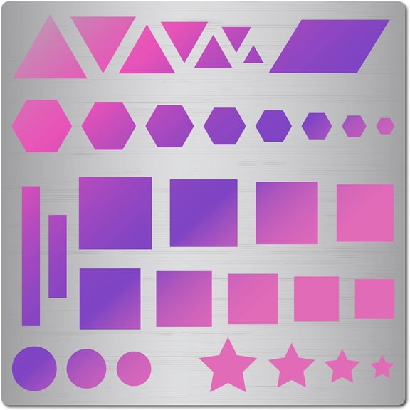 6.3" Metal Geometric Simple Stencils Reusable Star Triangle Circle Rectangle Quadrilateral Square Jewelry Shape Template for Making Earrings Wood Burning Wall Canvas Furniture