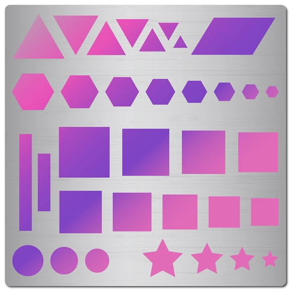 6.3" Metal Geometric Simple Stencils Reusable Star Triangle Circle Rectangle Quadrilateral Square Jewelry Shape Template