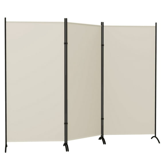 6' 3 Panel , Indoor Privacy Screen for Home, Light Gray