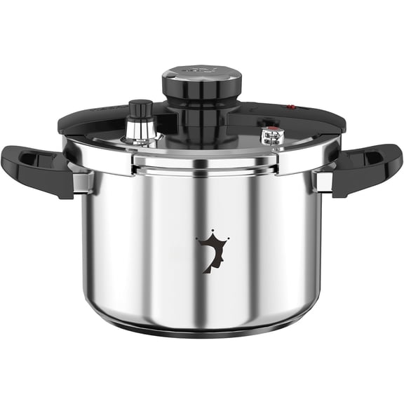 6.3 QT Stainless   Cooker, [Multi-Cooker for Gas & Induction Stove] [Saves 70% Cooking Time] [One-Hand Operation], Family Size for 2-3 People, Olla de Presion